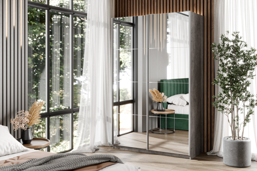 Шкафы-купе 2-х дверные, Шкаф-купе Smart 1222 2х дверный (фасады зеркало) профиль серебро