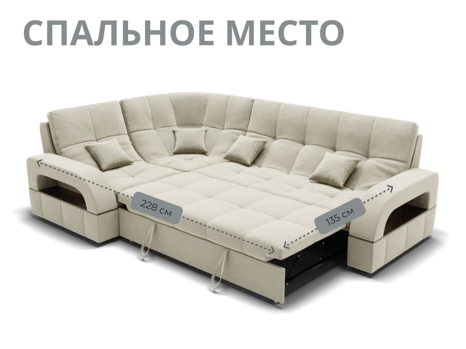 Диваны угловые в гостиную, Модульный диван Майами-3,микровелюр,антивандальная ткань,венеция