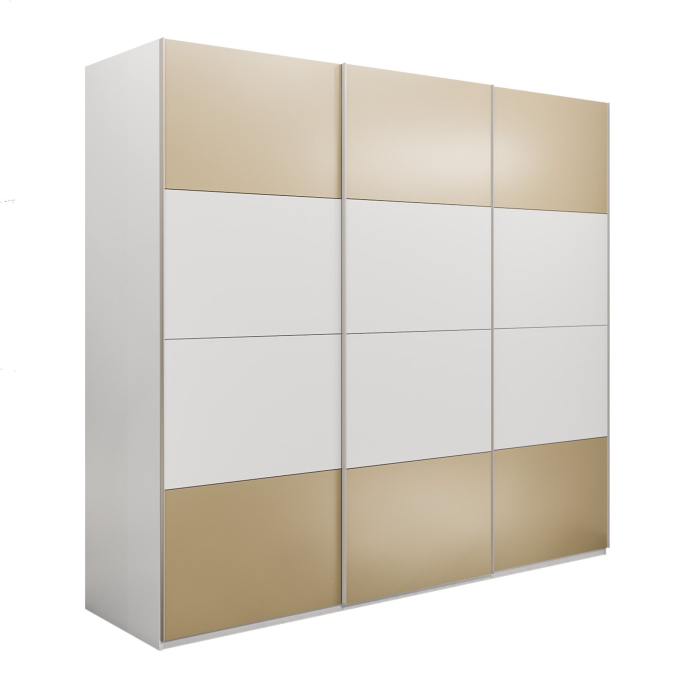 Шкафы-купе 3-х дверные, Шкаф-купе Эста 3-х дверный ДСП/Стекла фисташка/Доводчик 270х66х240