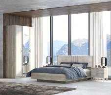 Кровати с мягким изголовьем, Кровать Лежер КРП-311-16-18, 1,8, дуб серый, ткань missoni 18