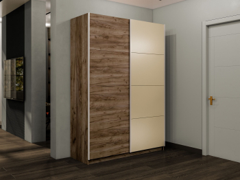 Шкаф-купе Прайм 2-х дверный ДСП/Стекло фисташка/Доводчики 120х57х230