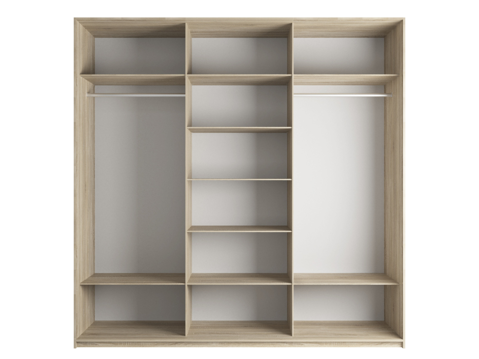 Шкафы-купе 3-х дверные, Шкаф-купе Эста 3-х дверный ДСП/Стекла пудра/Доводчик 240х66х240