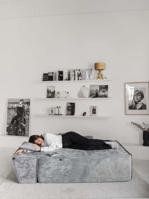 Бескаркасная мебель, Бескаркасная оттоманка Клайд,плюше