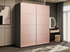 Шкафы-купе 2-х дверные, Шкаф-купе Эста 2-х дверный Стекла пудра/Доводчик 160х66х240