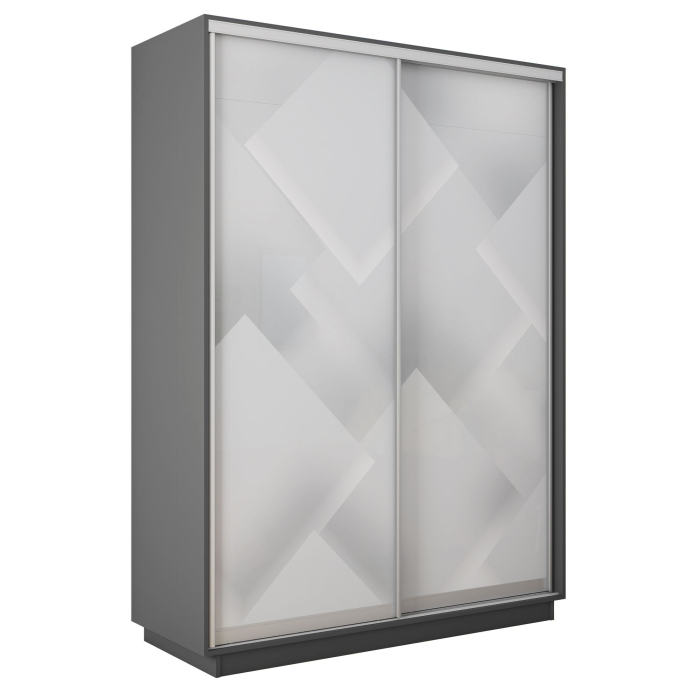 Шкафы-купе 2-х дверные, Шкаф-купе Экспресс 2-х дверный Фотопечать Квадрат Стекла 140х45х220