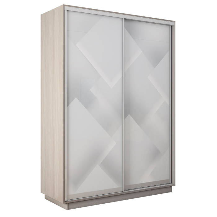 Шкафы-купе 2-х дверные, Шкаф-купе Экспресс 2-х дверный Фотопечать Квадрат Стекла 160х60х240